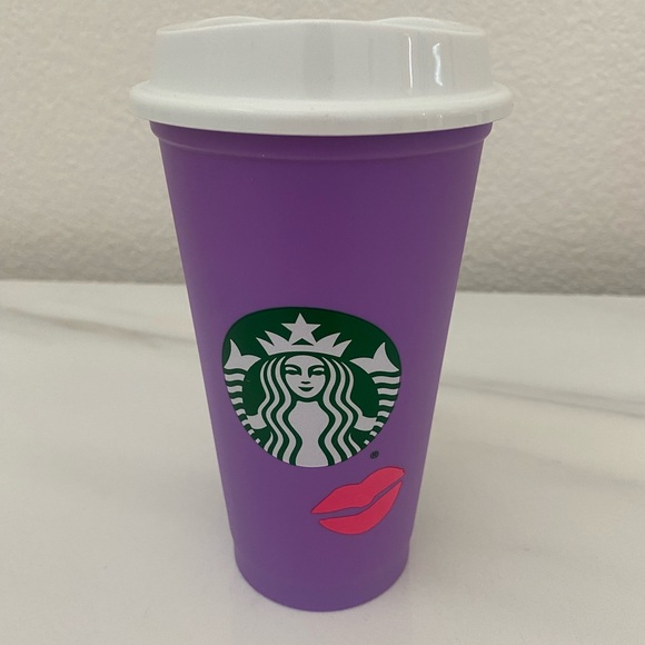 Starbucks Valentines Plastic Reusable Hot Cups With Lids 16 oz Lot Of 4 - Picture 2 of 4